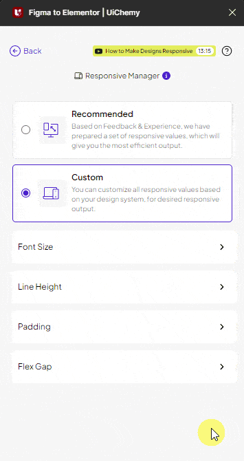 uichemy responsive manager padding new ui