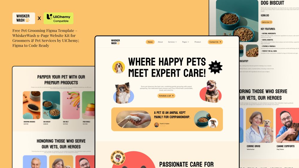 WhiskerWash Figma template preview